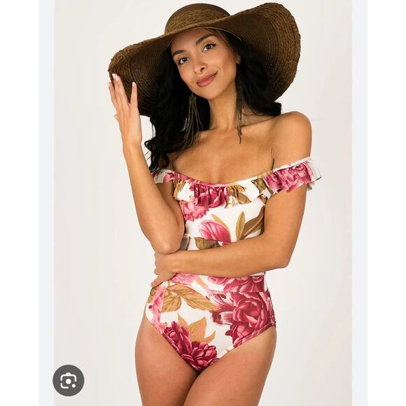 Mia Joy EVIE SWIMSUIT IN BOUGAINVILLEA FLORAL M NWT - Picture 1 of 8